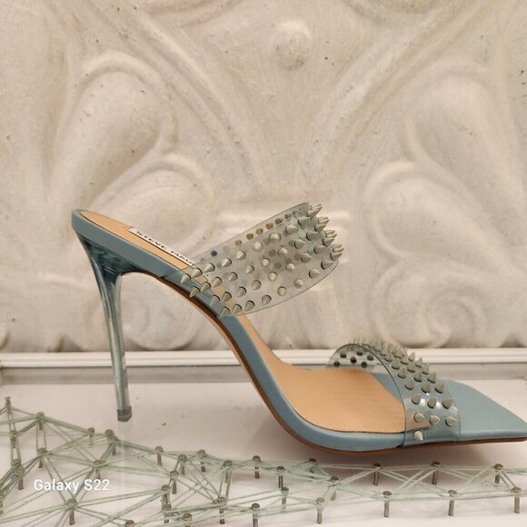 Steve Madden "Lunna" Blue Studded Heels. NWT. Size 9.5 - Picture 2 of 8